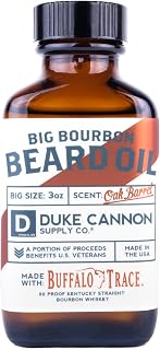 Duke Cannon Supply Co. Big Bourbon Beard Oil, 3oz - Oak Barrel Scent/Made with Premium Natural and Organic Ingredients