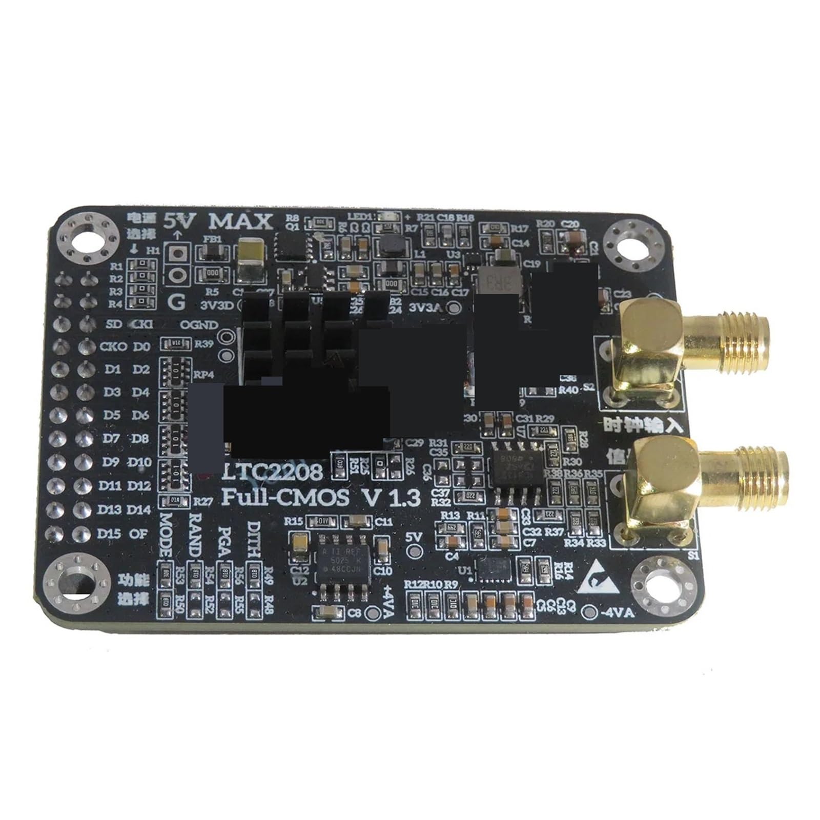 GTGFCSP LTC2208 High-Speed ADC Module with 130M Sampling Rate and Single-Channel 16-Bit High Precision