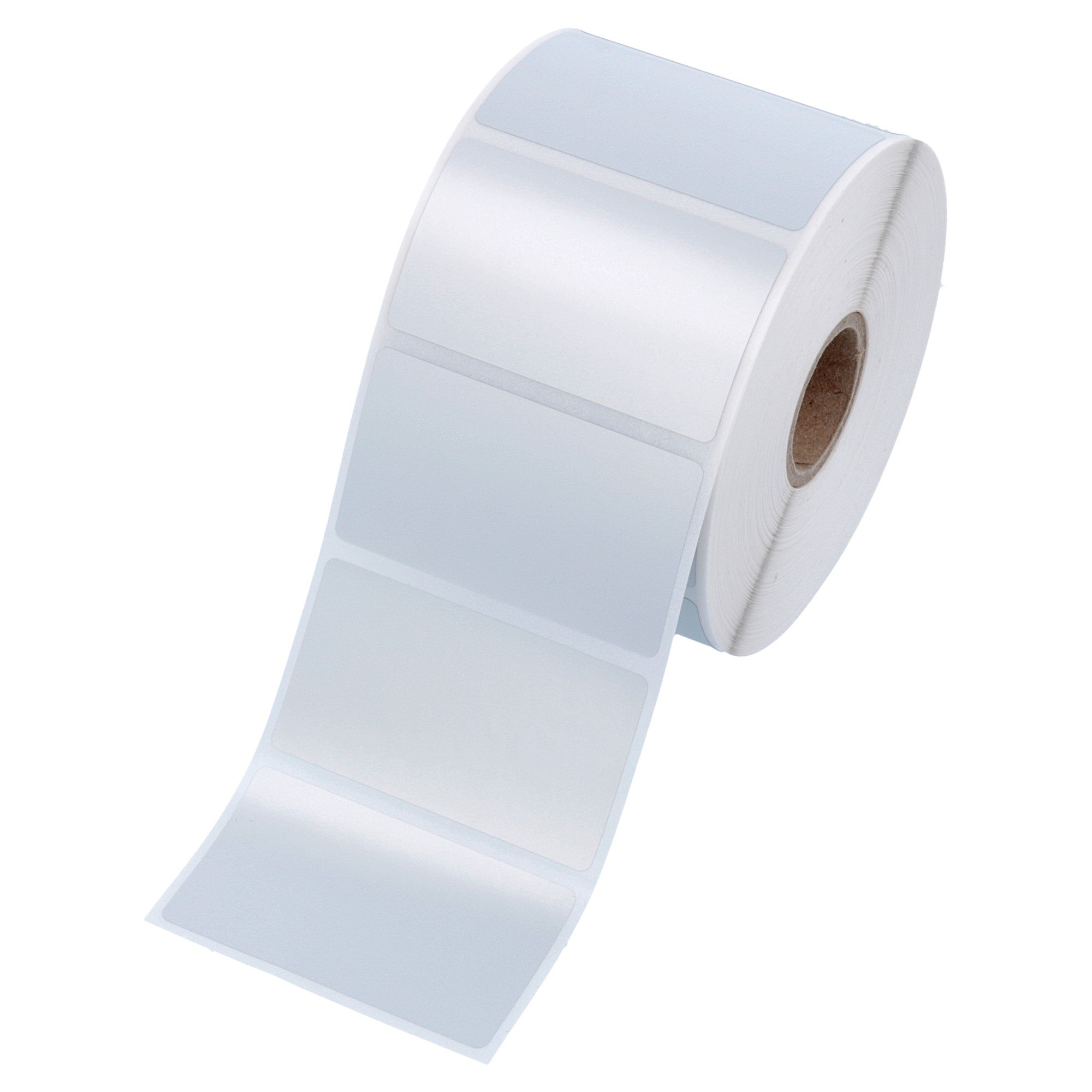 Labelident Polyester Thermotransfer Etiketten silber - 70 x 32 mm - 1.500 PET Etiketten aus wasserfester Polyesterfolie, selbstklebend auf Rolle