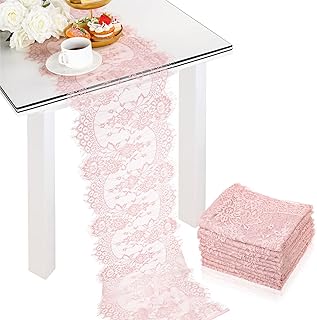 12 Round Wedding Table Decoration Ideas That Look Balanced 55 Newwiee 10 Pcs Rose Pink Lace Table Runner 14 x 120 Inch Embroidered Flo...