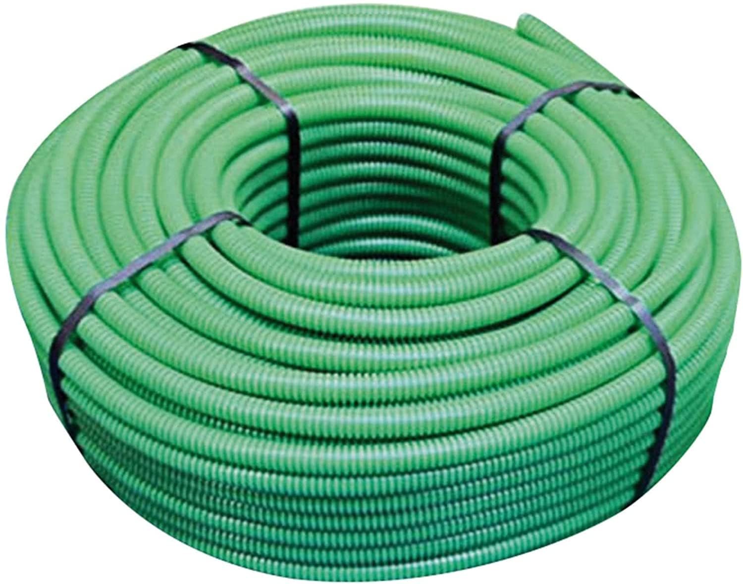 Tubo Corrugato Flessibile PVC 25mm – Rotolo Da 50m Verde Per Cavi Elettrici E Dati, Senza Tirafilo