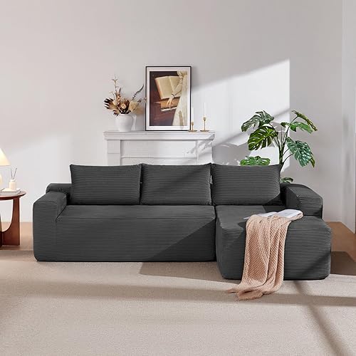 Miniatura 31 de Sofá modular de 110 pulgadas, sofá modular Cloud con asiento profundo, sofás tapizados sin hueso para sala de estar, sofá modular moderno