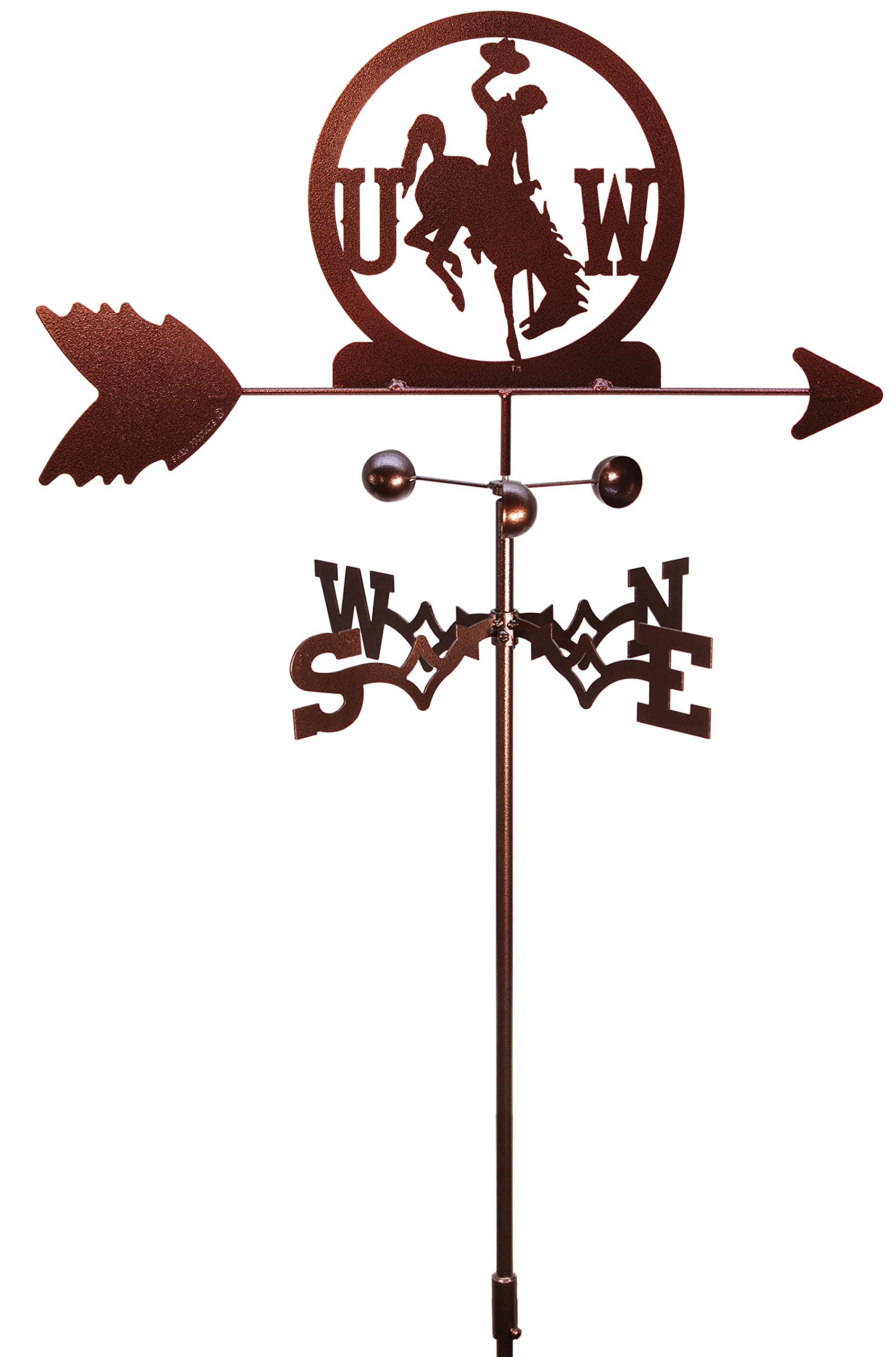 SWEN Products Wyoming WYO Cowboys Weathervane (Garden Stake Included)