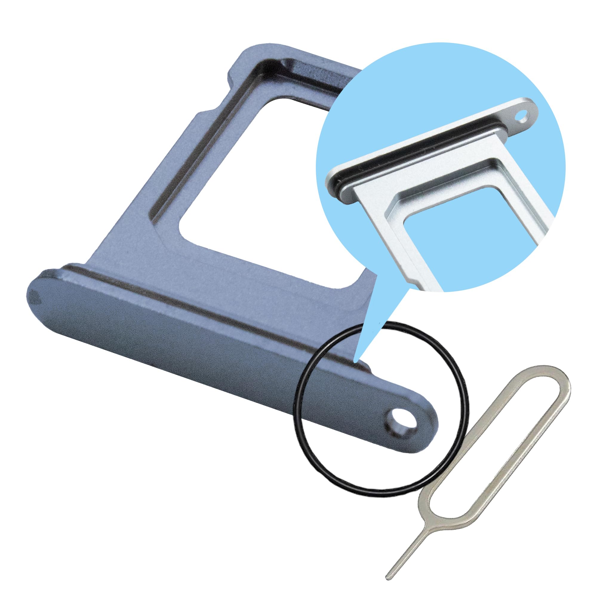 MMOBIEL Vassoio Porta Scheda SIM Compatibile con iPhone 13 Pro/13 PRO Max - Sostituzione Supporto Scheda SIM - Porta SIM – incl. Estrattore SIM e Anello di Gomma Impermeabile - Blu