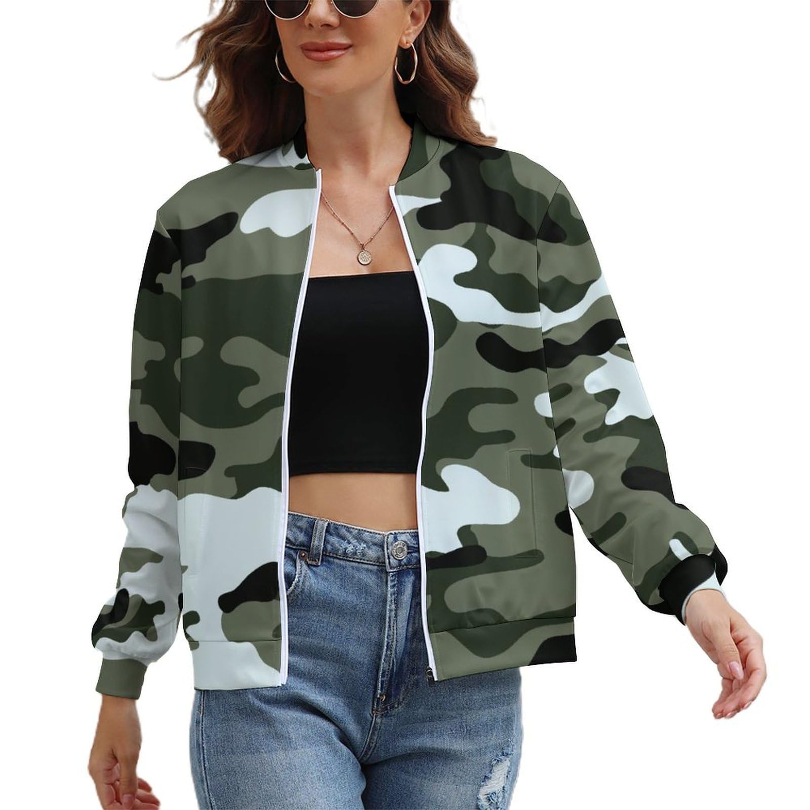 Amazon.co.jp: スタジャン 迷彩柄 カモフラージュ 野球服 レディース