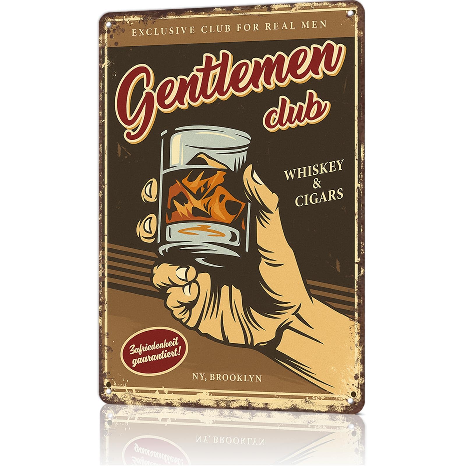 KWQDOZF Metal Signs Poster 8x12inch Club Whiskey Aluminum Sign Wall Art For Home Room Bedroom Office Decor