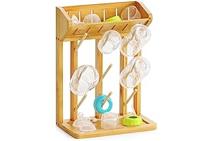 SpaceAid Bamboo Baby Bottle Drying Rack: The Vertical Solution for Clutter-Free Kitchen