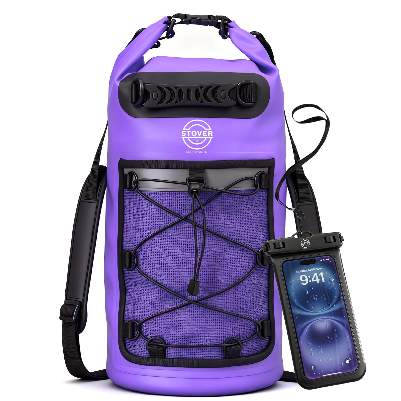 STOVER 5/10/25/30/40/55L Waterproof Dry Bag- Roll-Top Backpack w/Phone Case- Kayaking, Hiking, Camping, Boating- Men/Women