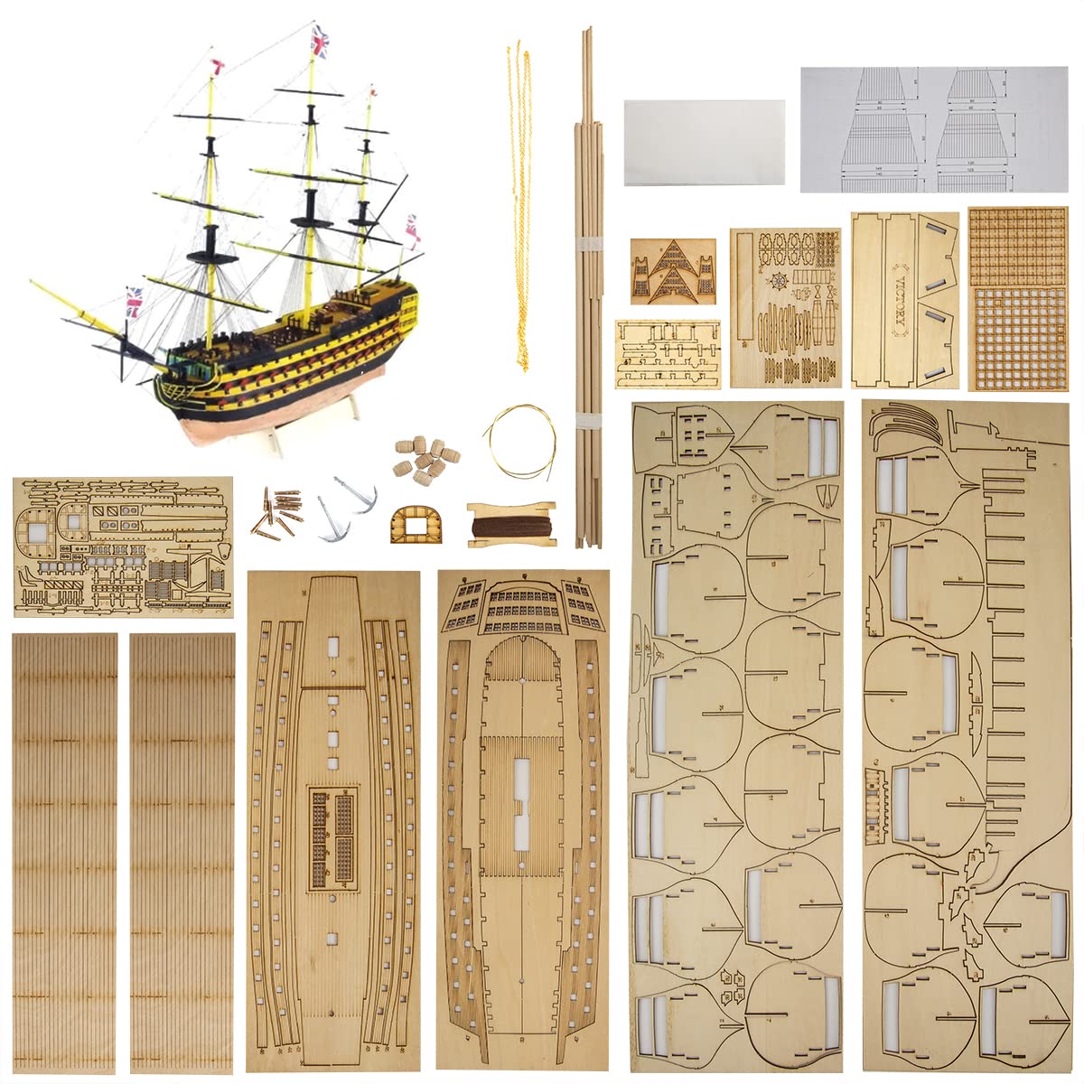 GAWEGM Ship Model Building Kits - 1/200 HMS Victory Ship Model - Sailing Boat Model