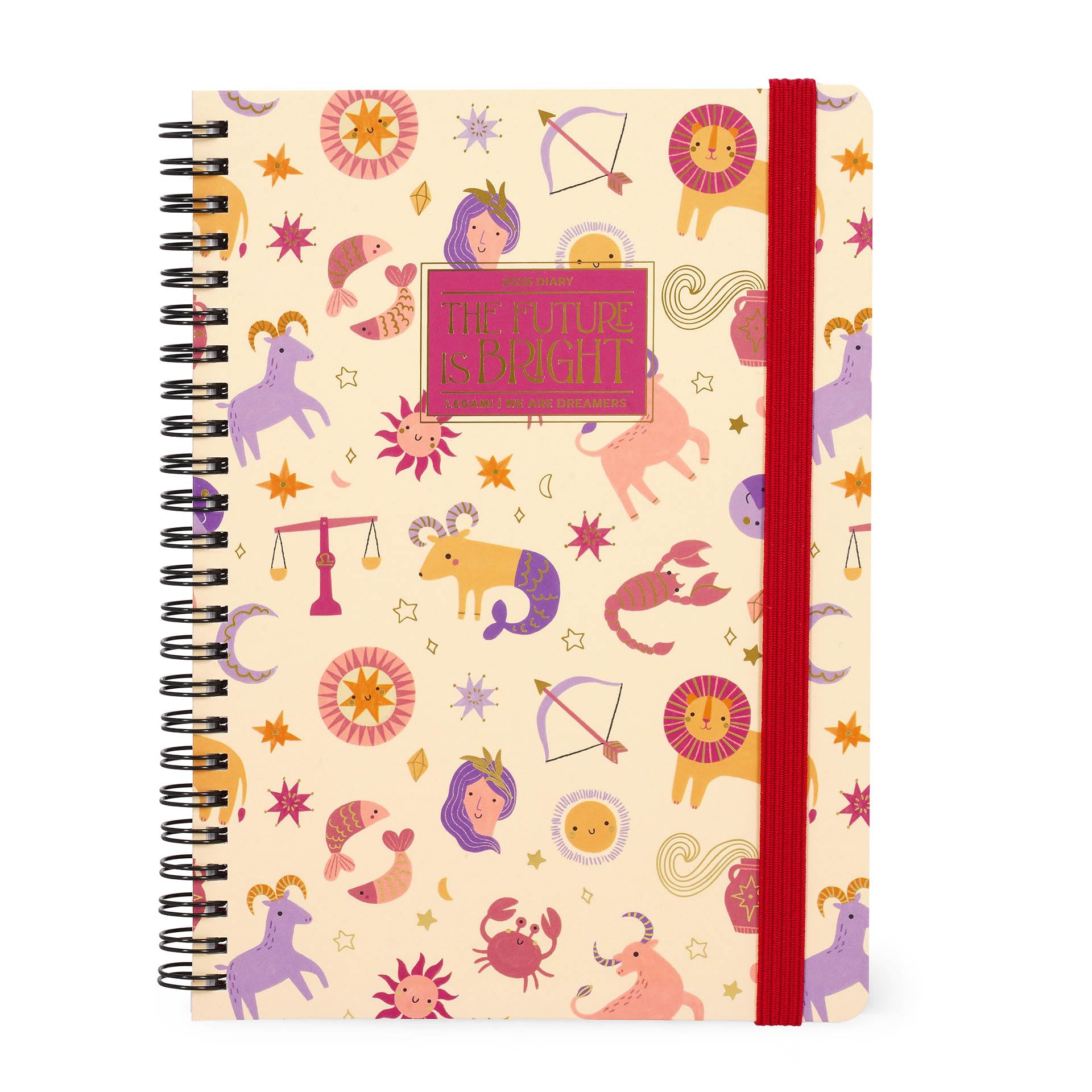 Legami - Zodiac Large 2026 Weekly Diary 12 Months, Elastic Closure, Diary from January 2026 to December 2026, in FSC Certified Paper, 15 x 21 cm