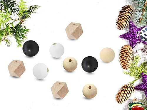 Miniatura 4 de 120 cuentas de chunk de madera octangle de 0.630 in para hacer llaveros, manualidades, casa de campo, decoración del hogar y fiesta