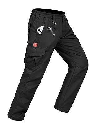 Mens Work Pants Cargo Tactical Construction for Men Ripstop Waterproof Lightweight Outdoor Hiking with Pockets