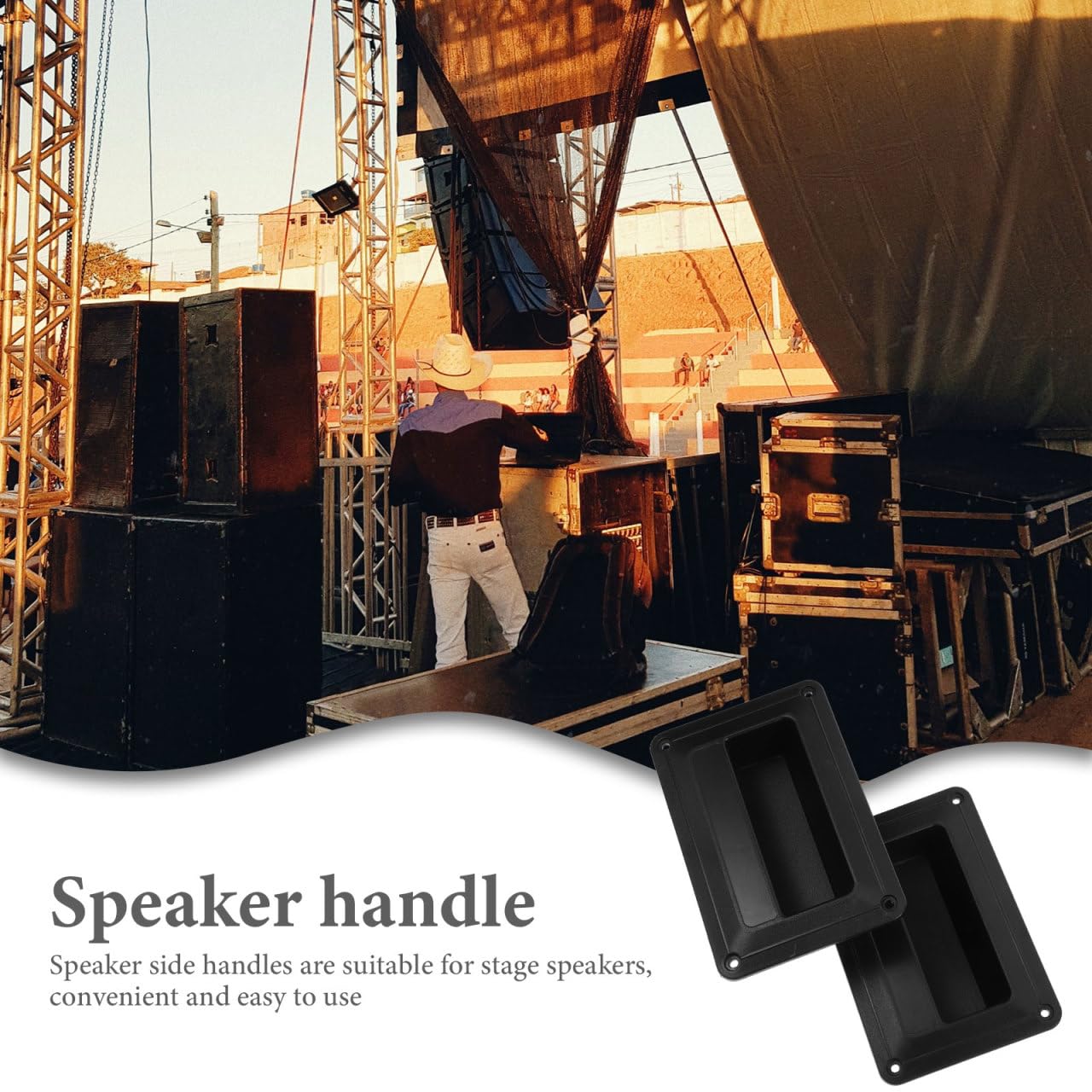 HOMSFOU Mango Lateral De Altavoz De Plástico 4 Piezas para Altavoces De Escenario Accesorios De Audio Manijas Laterales Pequeñas Fácil Instalación Y Uso Seguro
