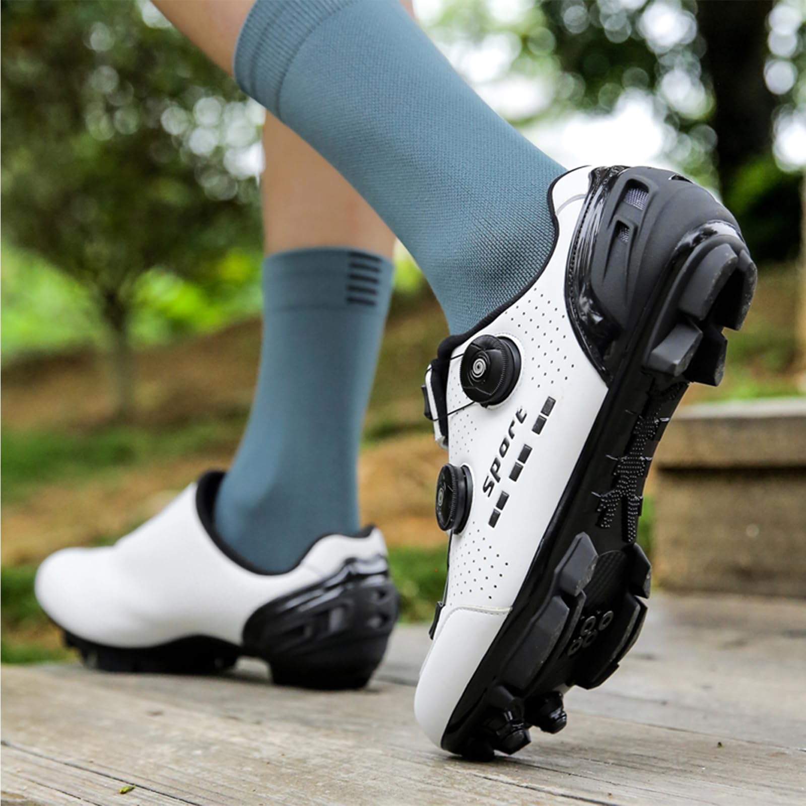 SDEQA Fahrradschuhe MTB Für Herren Damen, Fahrradschuhe Mountainbike Schuhe Kompatibel Mit SPD 2 Schrauben Mit Cleats, Unisex Radsportschuhe