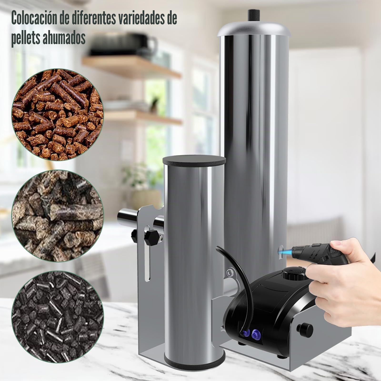 Generador de humo frío de acero inoxidable, portátil para fumar alimentos | barbacoa, generador de humo para fumar alimentos, carne, pescado, barbacoa