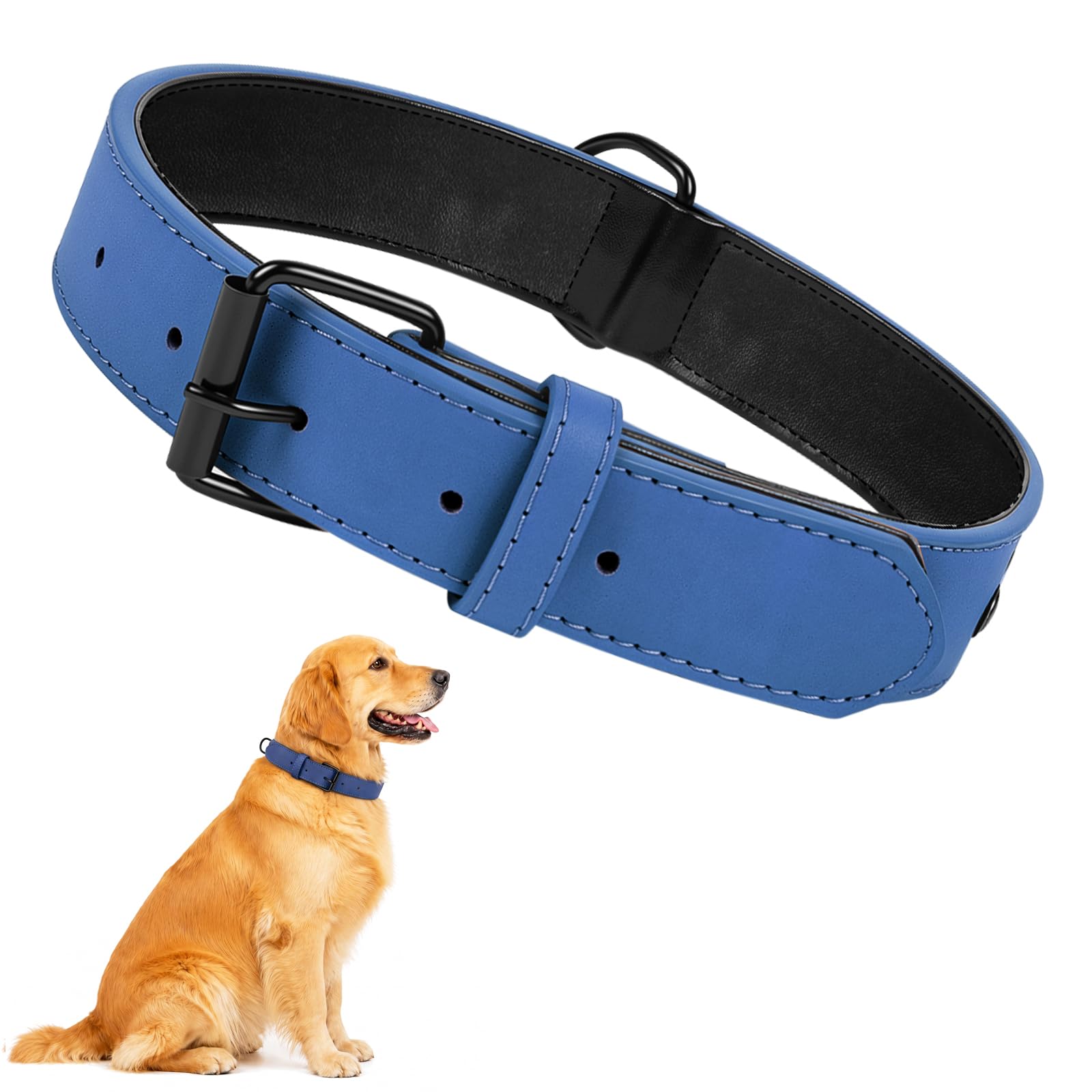 OFFCUP Leather Dog Collar, Soft Durable Adjustable Pet Collar