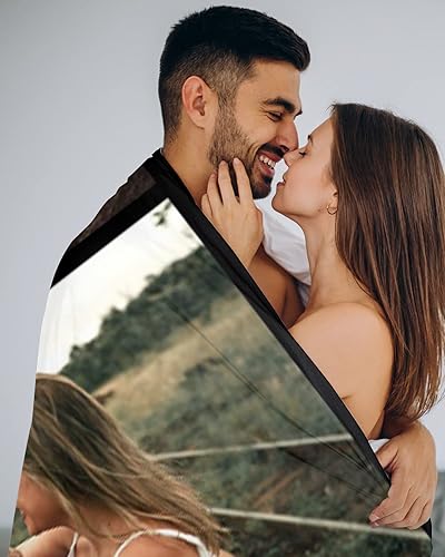 Miniatura 5 de Manta personalizada con imagen, personalizada para novio, novia, manta de franela súper suave, manta personalizada con fotos, texto, cumpleaños, San