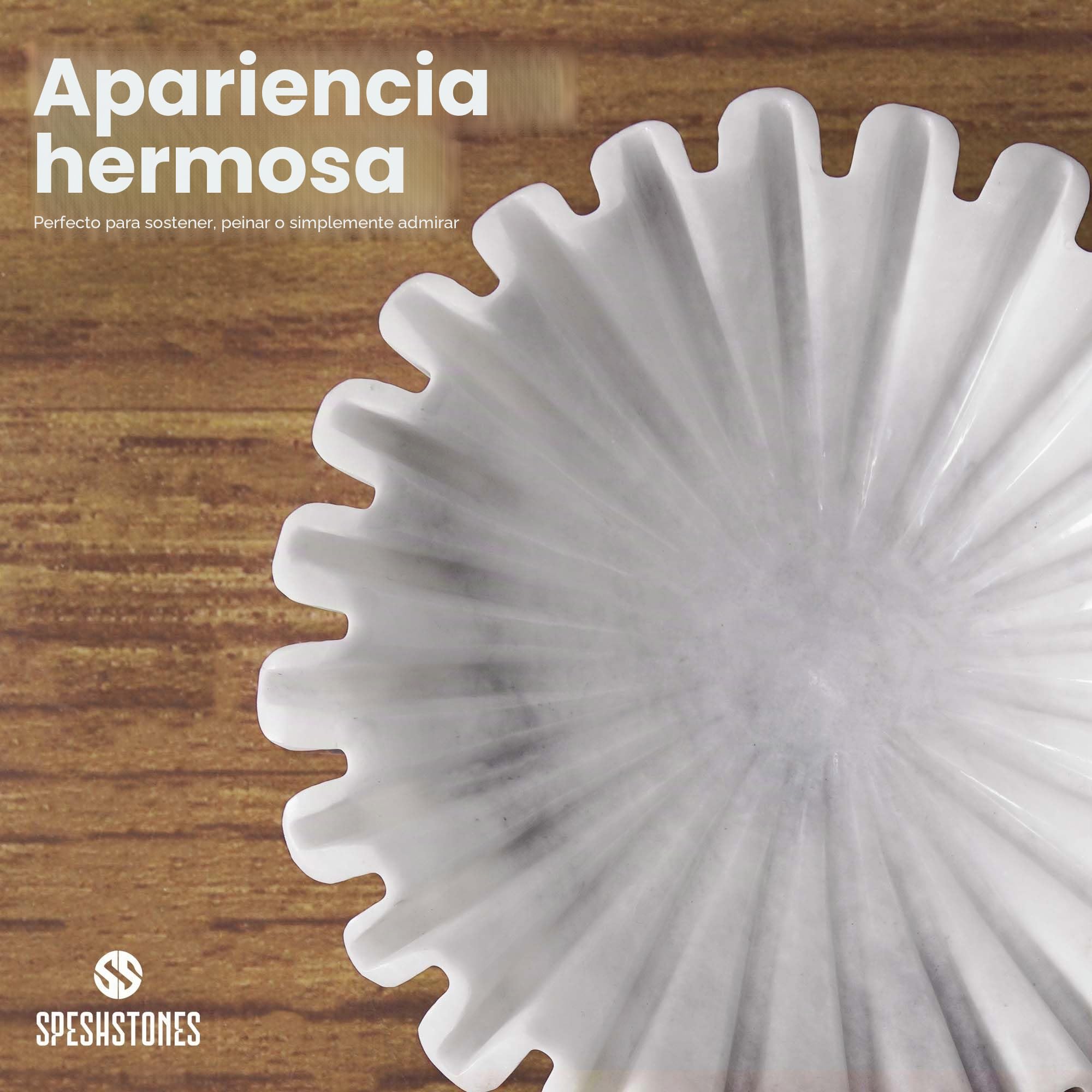 SPESHSTONES Cuenco de mármol con volantes de 10 pulgadas, color blanco, hecho a mano, para encimera de cocina, cuenco decorativo grande, cuencos antiguos ideales para cocina