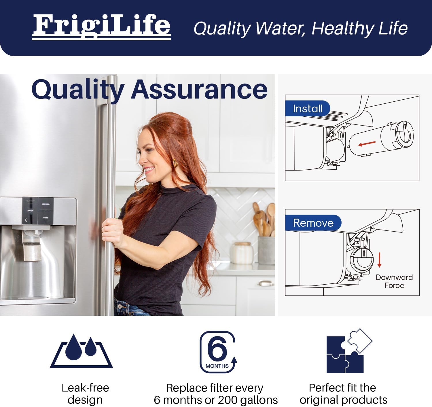 W10295370A Water Filter Replacement, Compatible with EDR1RXD1, Everydrop Filter 1, EDR1RXD1B, W10295370, WHR1RXD1, KAD1RXD1, P4RFKB2, P8RFWB2L, 46-9930, 46-9081, WD-F38, 2Pack