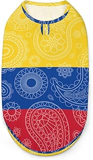 Colombian Paisley Flag Pets Shirt Vest Cute Dog Tank Top Soft Sleeveless T-Shirt for Puppy Kitty Cats M