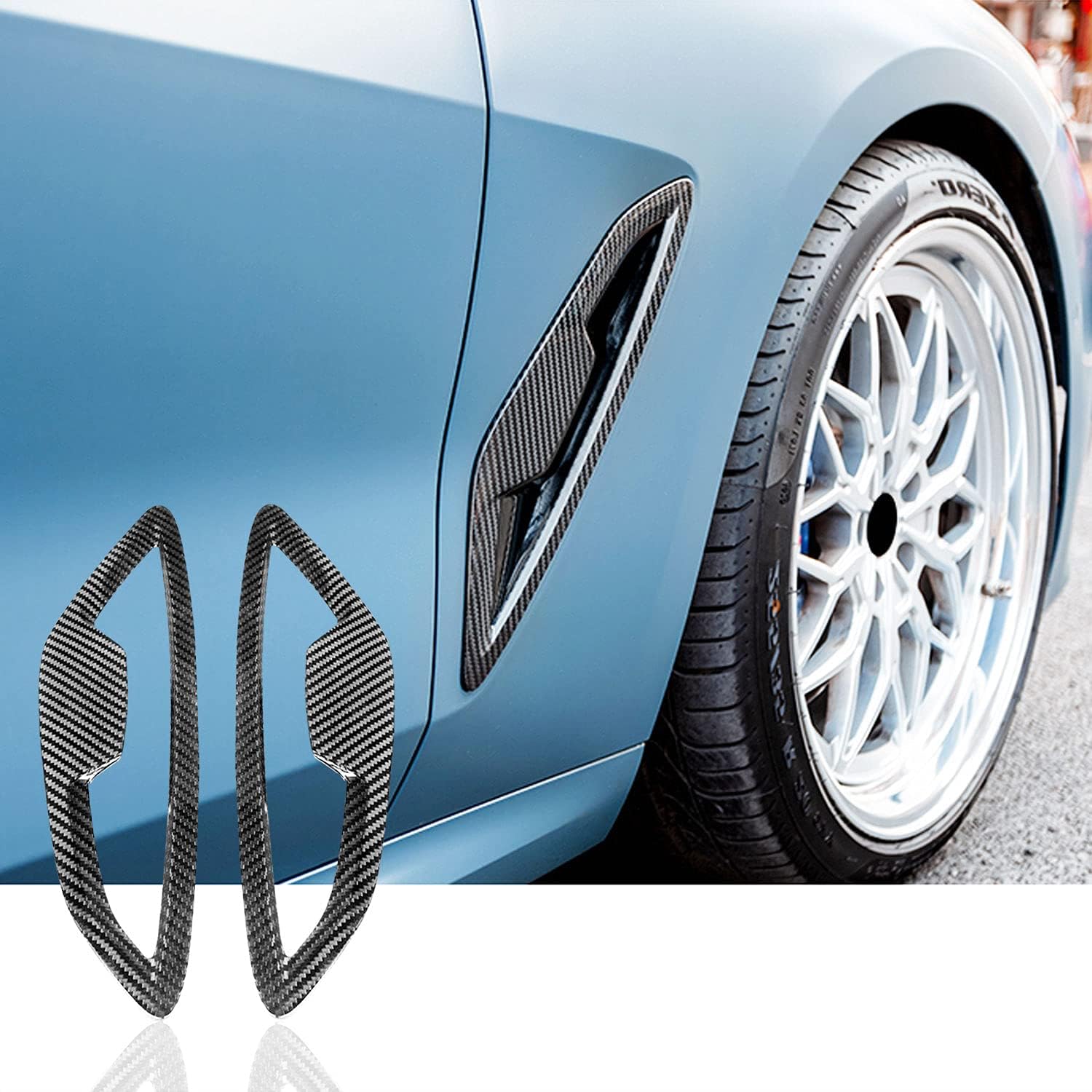 Dry Carbon Fiber Side Fender Vent Fits for BMW 8 Series G14 2Door 840i xDrive 840i 2020-2022 Factory Outlet Pure Carbon Fiber Air Intake Scoop Cover Trim