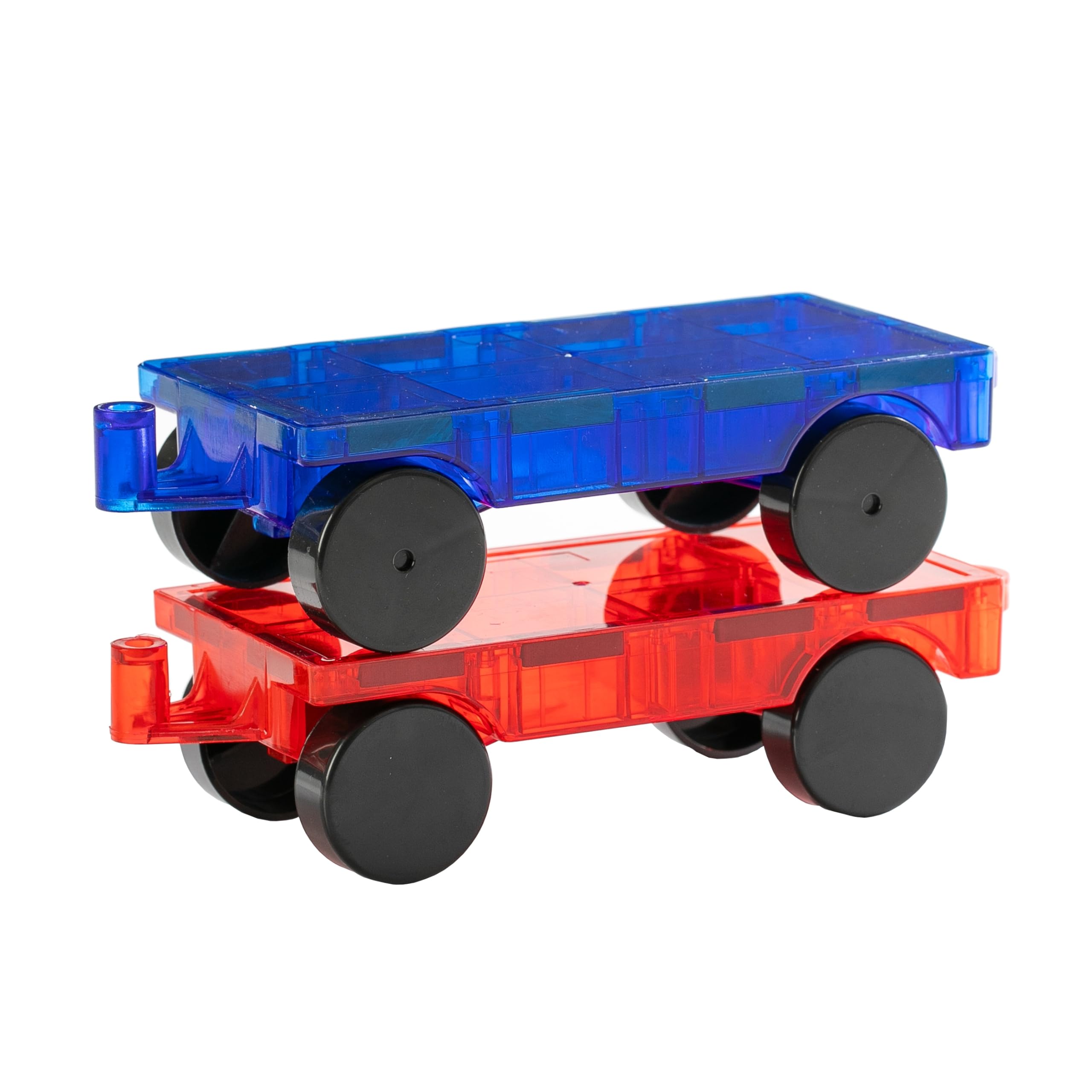 Magnetic Tiles - 2 Cars, Addition to Magnetic Tiles Set, Toy for 3 4 5 6 7 8 Year Old Boys Girls Kids & Toddlers, Magnetic Blocks Building Set, Magnetic Tiles for Kids, STEM Building Toy