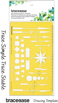 Traceease Map Drafting Navigation Arrows Template Drawing Stencil,Designing Template Measuring Ruler