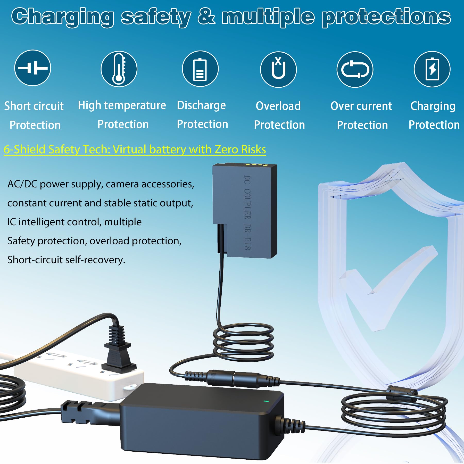 ACK-E18 Adaptateur Secteur USB-C DR-E18 Coupleur CC Kit De Chargeur PD Batterie De Remplacement LP-E17 Pour Canon EOS Rebel T6i T6s T7i SL3 750D 760D 800D 77D Kiss X8i 8000D R8 R10