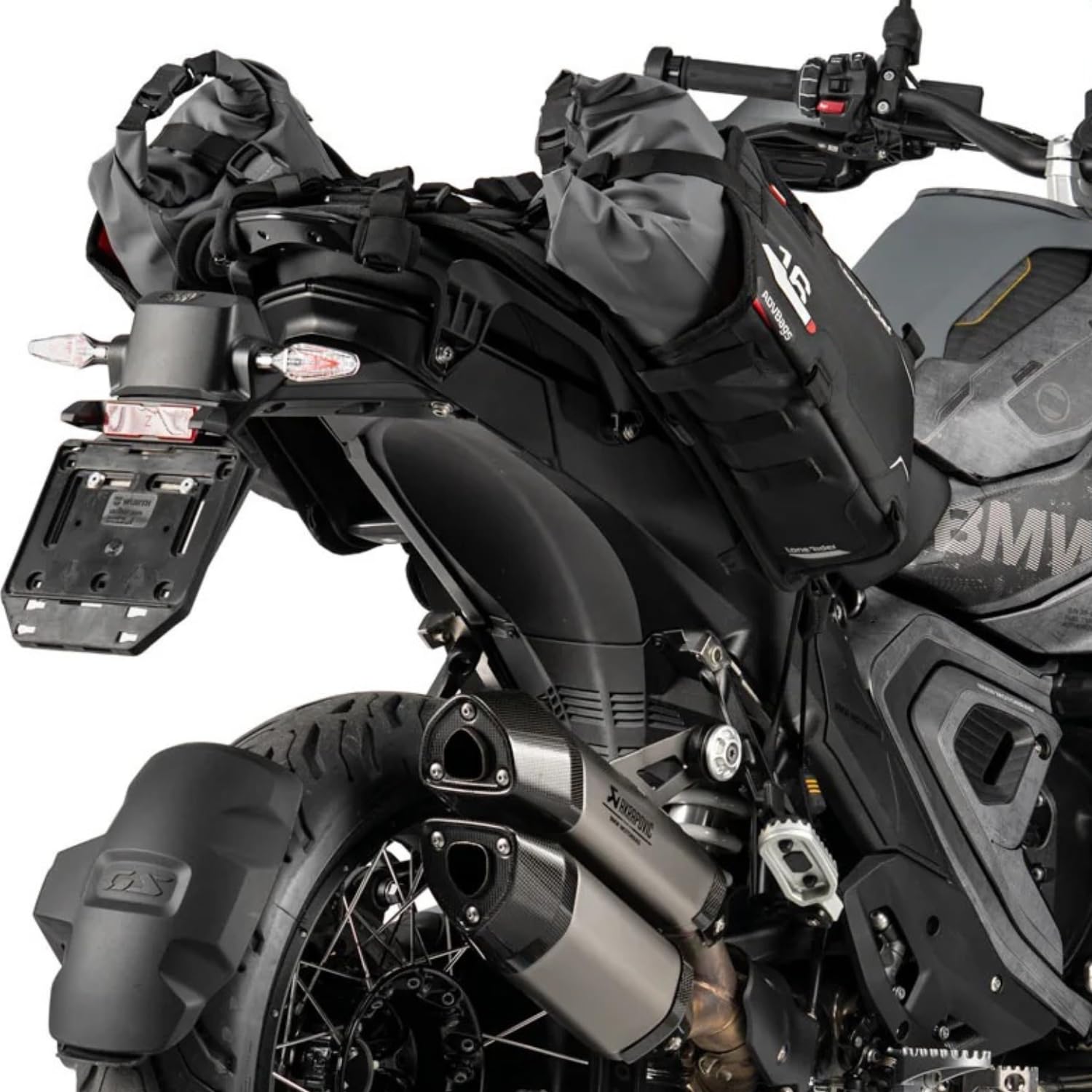 Lone Rider Borse Laterali Moto Senza Telaio 16L - per BMW | Borse 100% impermeabili/antipolvere: sacche roll-top, MOLLE & sgancio rapido. Adattabilità universale BMW & moto ADV.