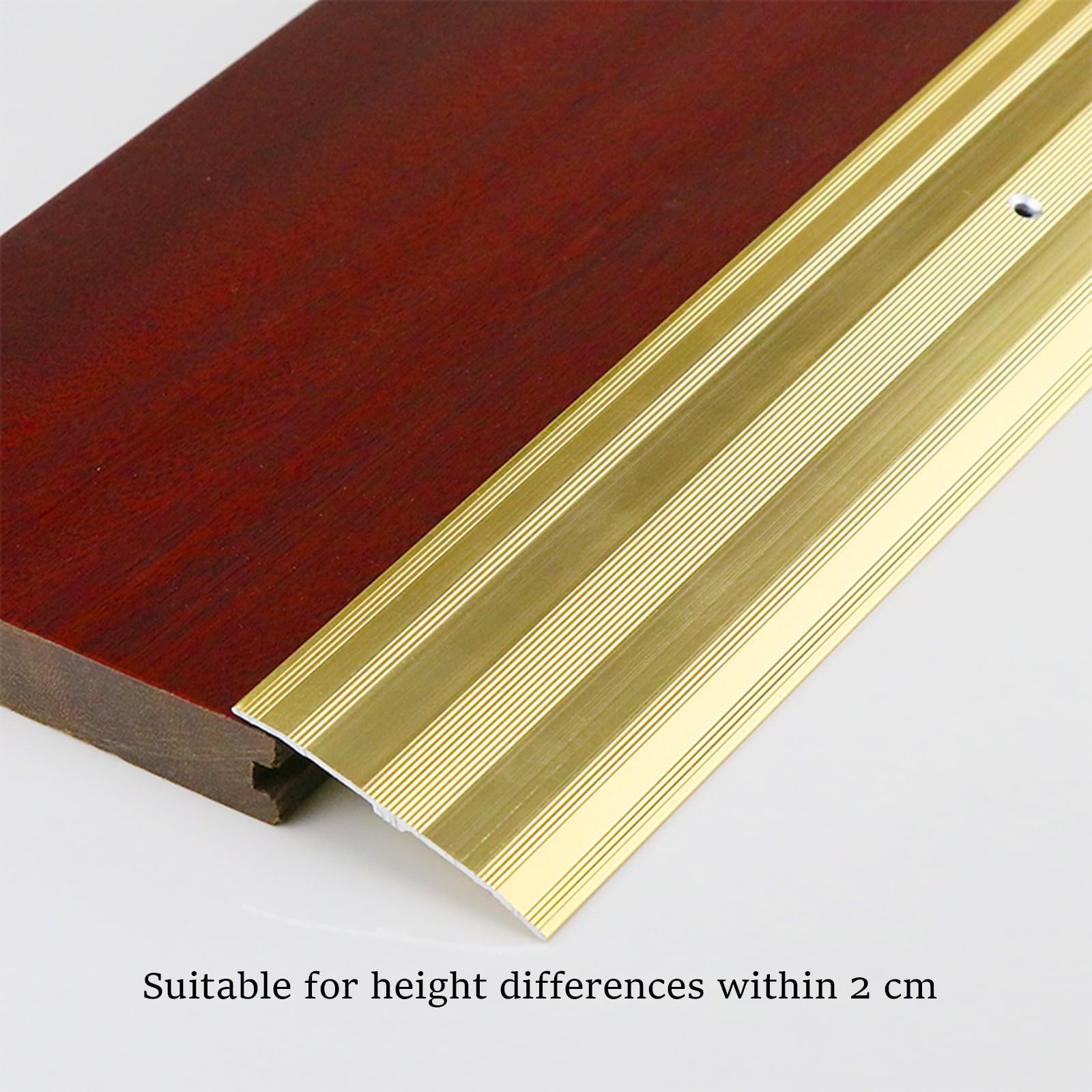Tira de transición de metal para pisos, umbral ancho de aluminio plano para puertas y escaleras, borde antideslizante