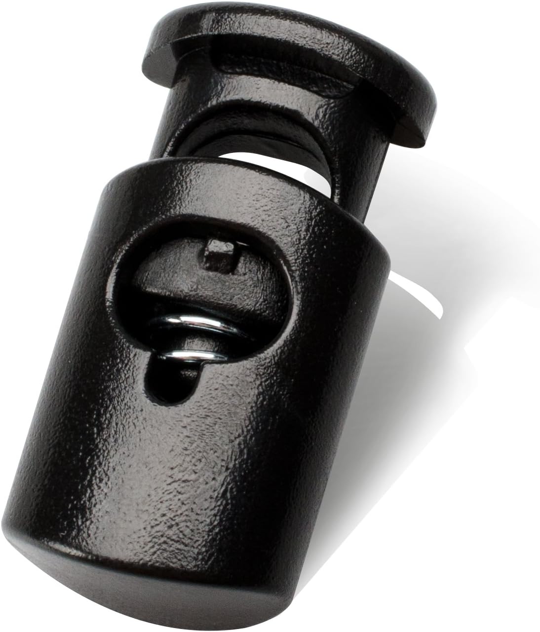 DYZD Plastic Cord Lock End Spring Stop Toggle Stoppers Heavy Duty Cord Lock Ideal for Lanyard,luggage,clothing,backpack and various kinds of outdoor and gym products(50PCS,Black)