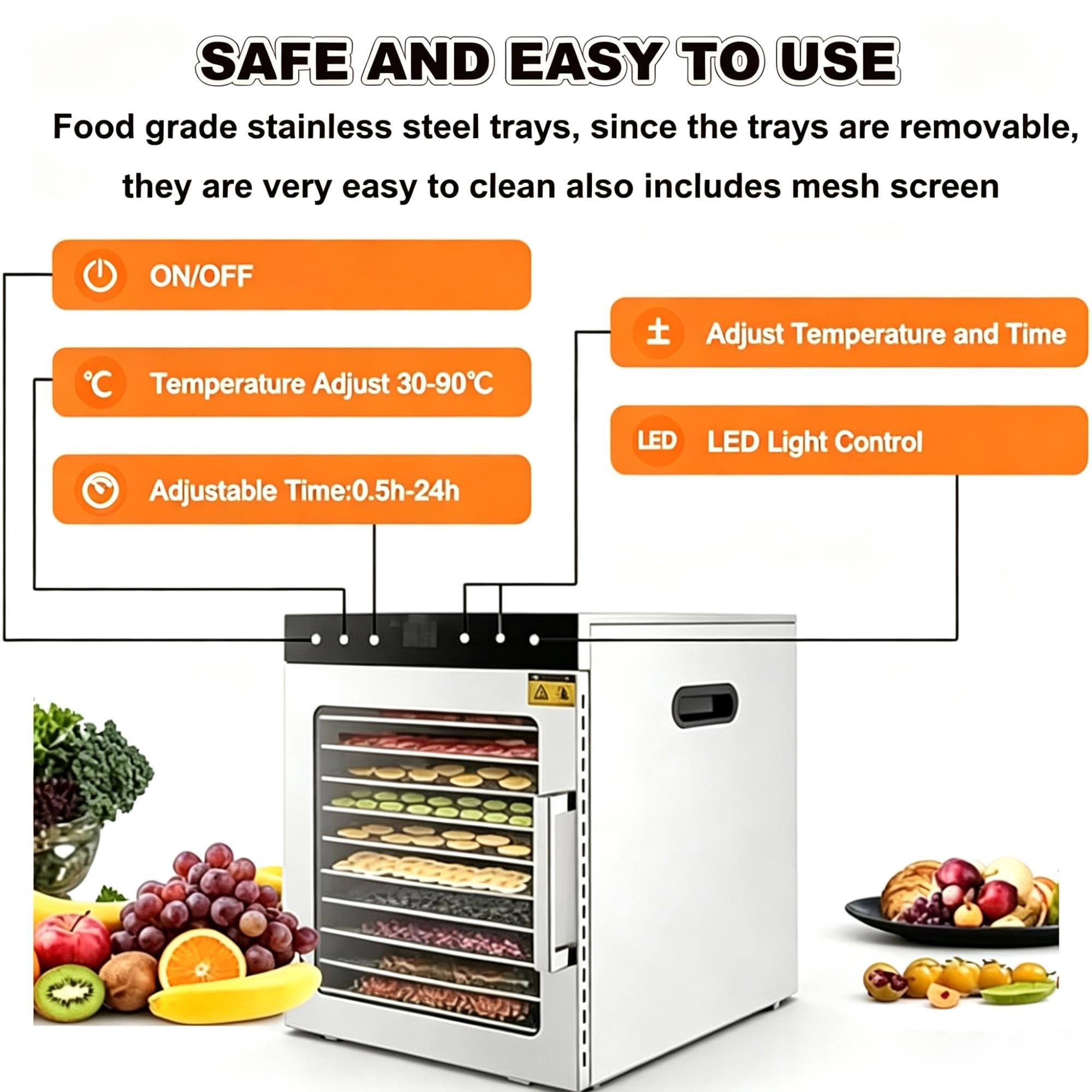 Essiccatore Per Alimenti In Acciaio Inox, Essiccatore Per Frutta