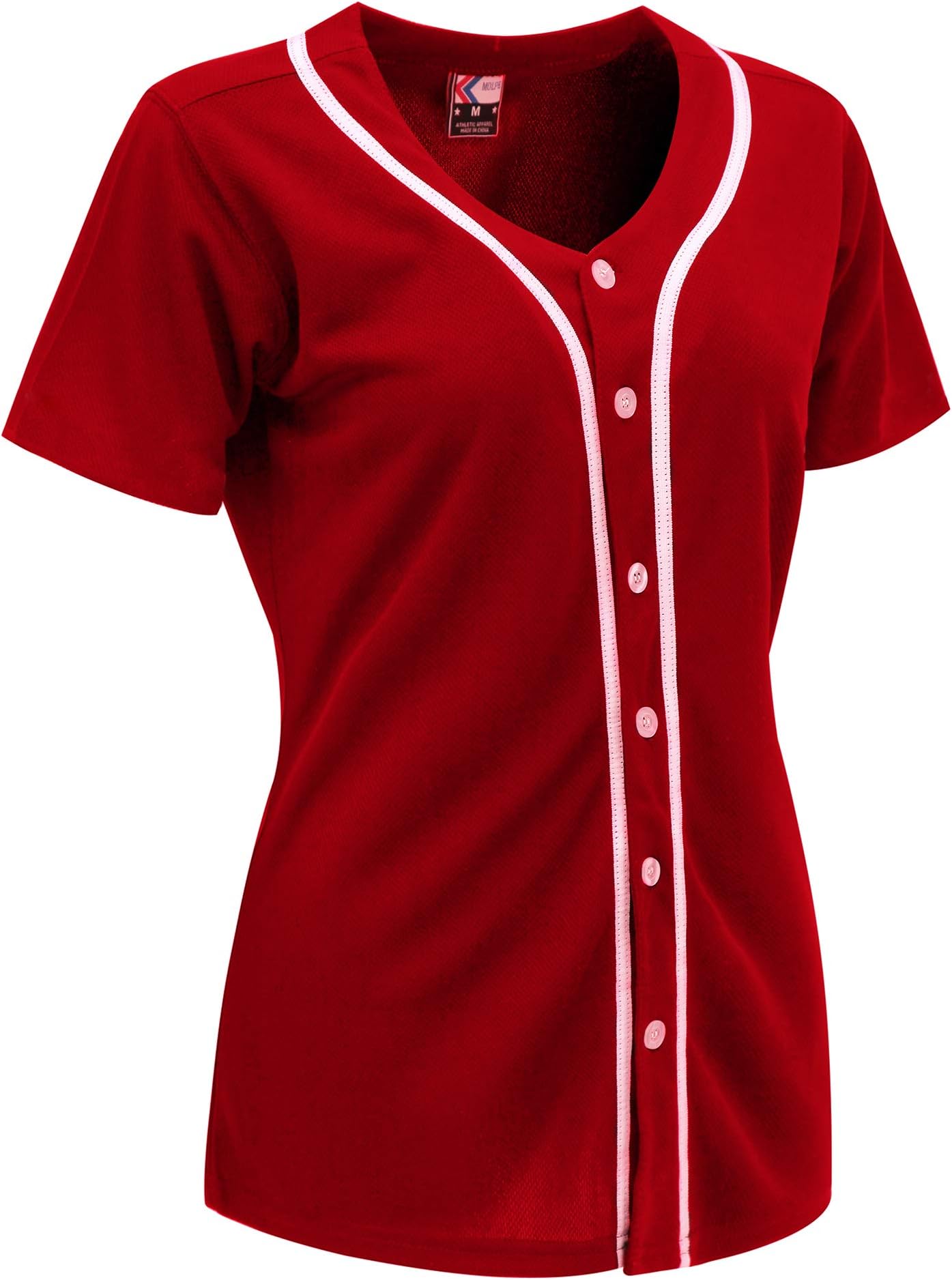MOLPE Baseball Jersey Women, Womens Baseball Button Down Jersey, Plain Baseball Button Up Jersey, Softball Shirts