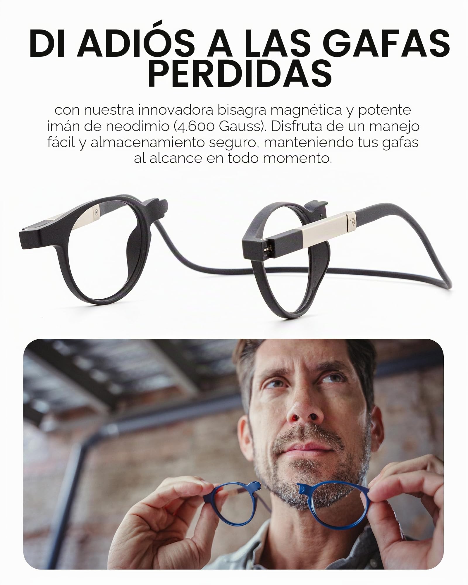 DIDINSKY Krik Flex Gafas de Lectura Magnéticas Plegables, Filtro Luz Azul | Magnéticas y plegables · Para leer de cerca · Filtro de luz azul · Aumento +1.0 a +3.0 · Incluye funda
