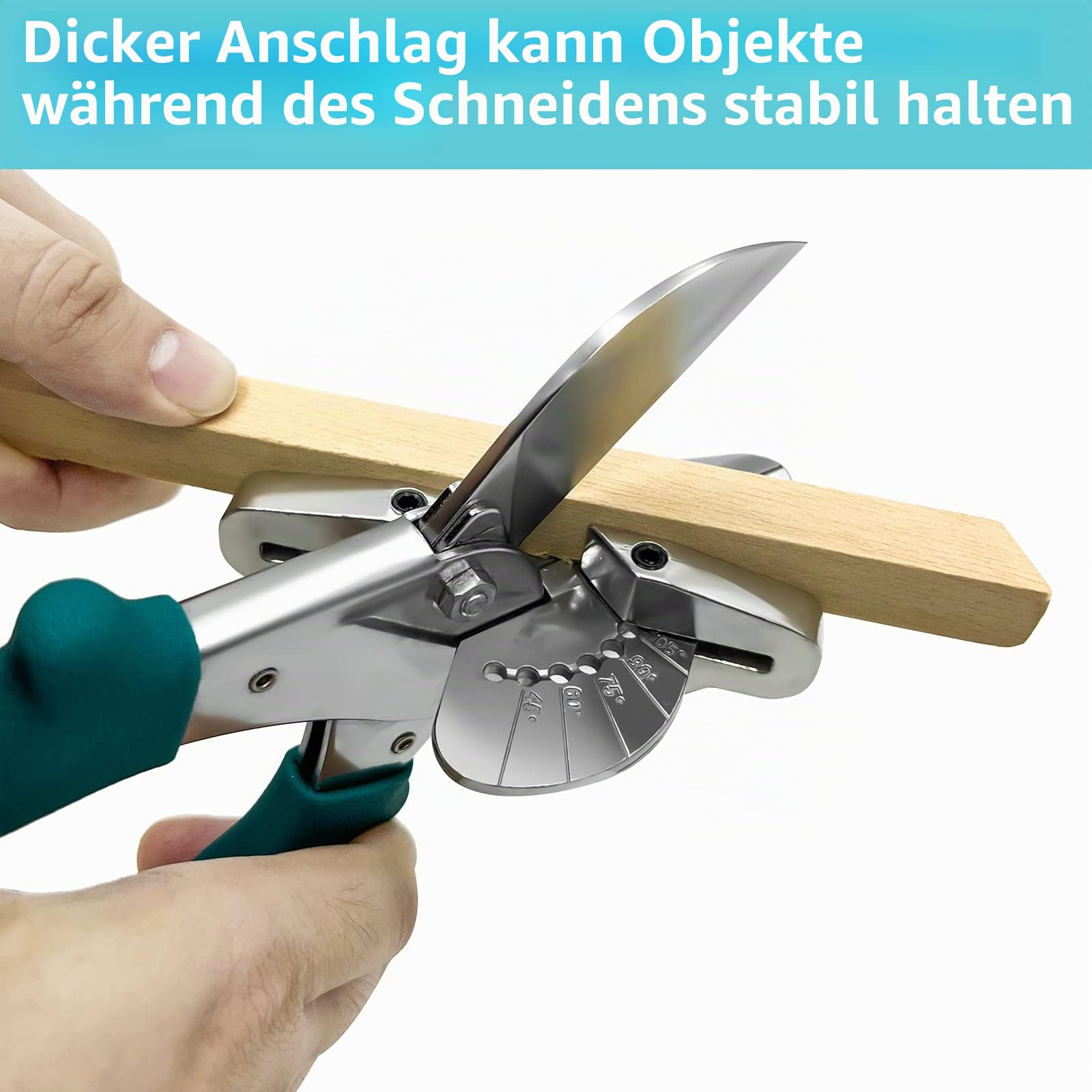 O'Shine Profi Gehrungsschere 45-135 Grad – Multi-Winkel Winkelschere für Dichtungen, Holzleisten, PVC & Kabelkanal, inkl. Ersatzklinge
