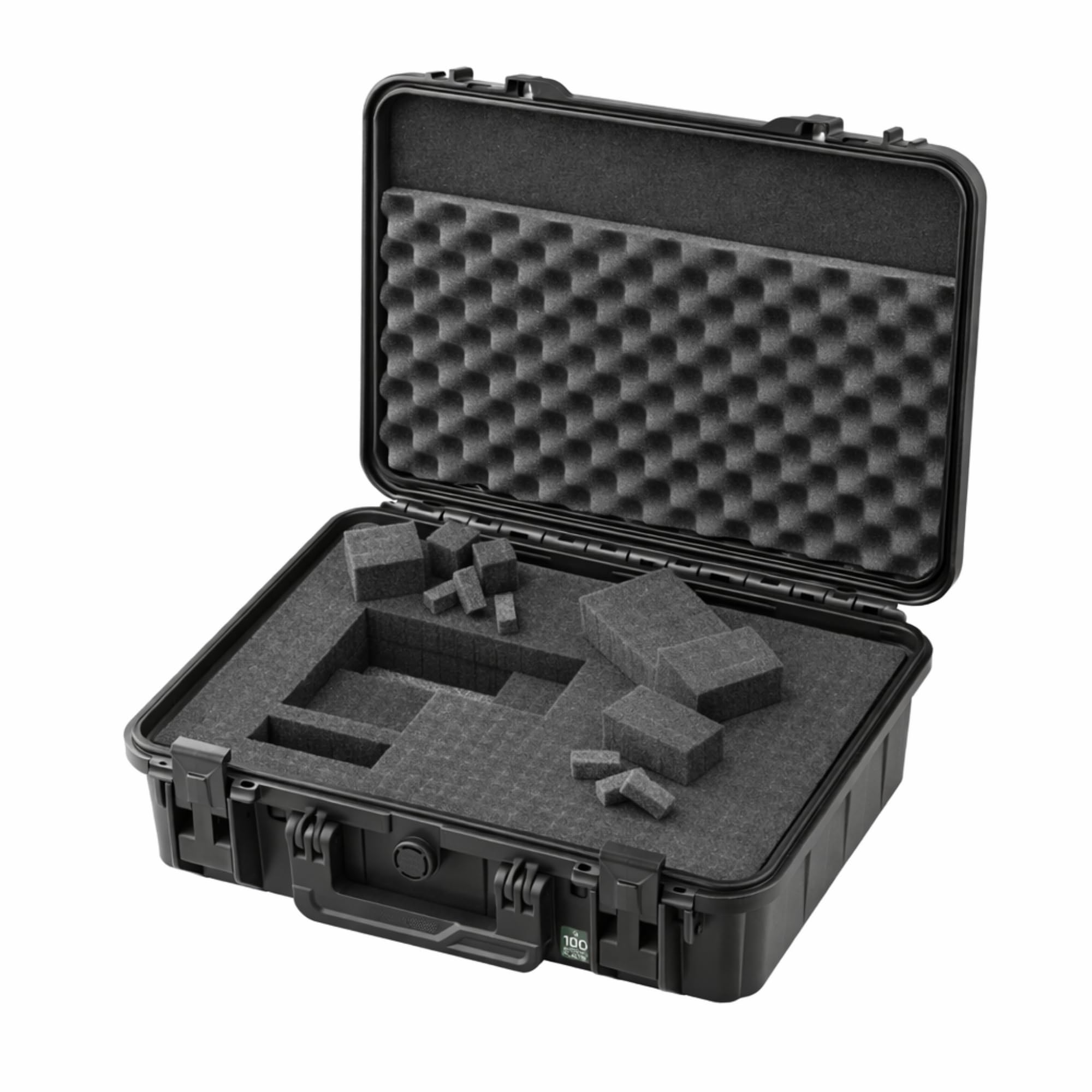 Valigetta TOMcase per notebook/laptop e accessori – valigetta rigida ECO impermeabile con tasca portadocumenti e schiuma espansa a griglia/a cubetti per 11-15 pollici da esterno – Prodotto in EU