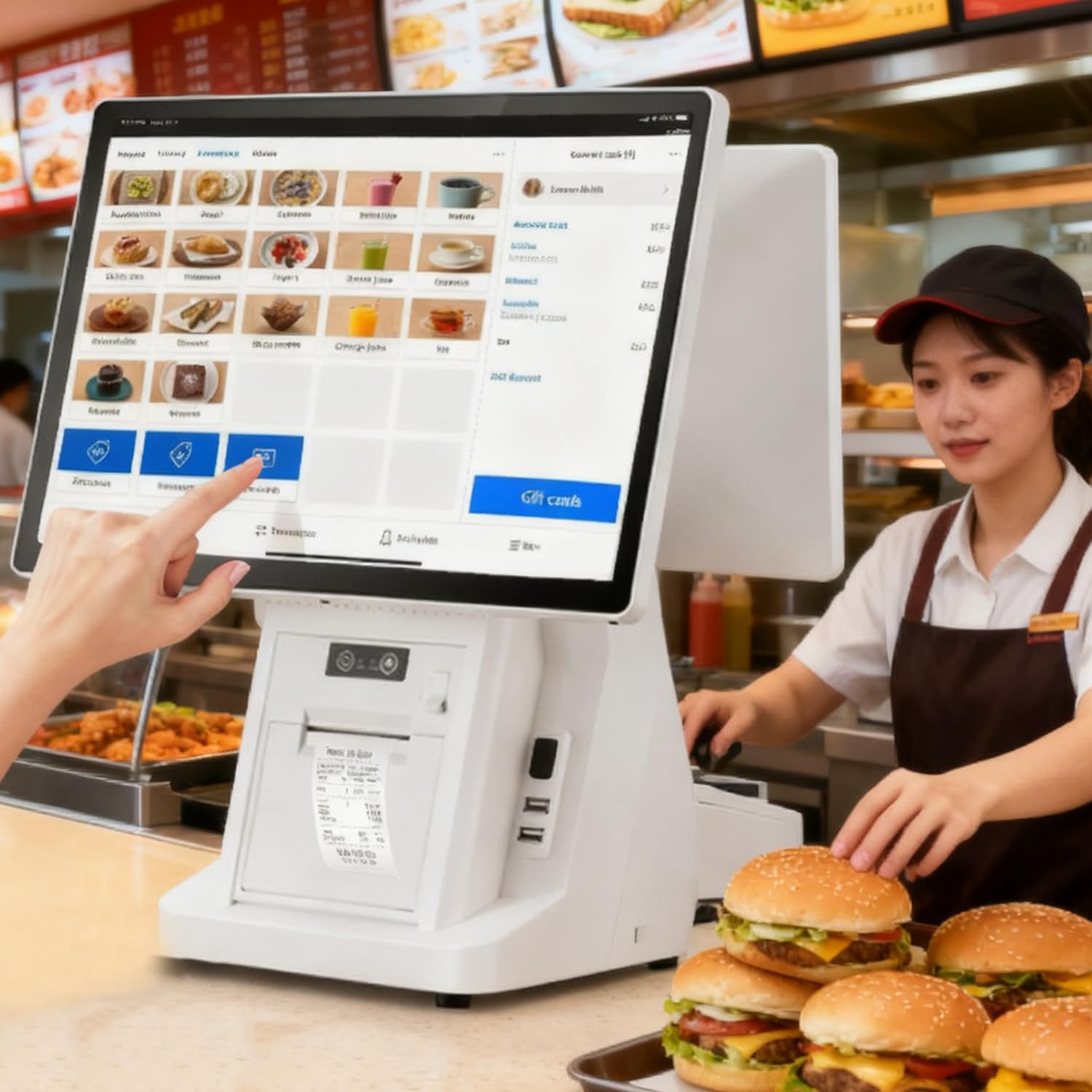 Uibao Multicolor Dual Screen Pos Cash Register, 15.6" Touch Screen & 58Mm Printer, 8Gb Ram 128Gb Ssd, Windows Hardware Only, Multi-Language, Ideal For Small Business & Store Dualscreen