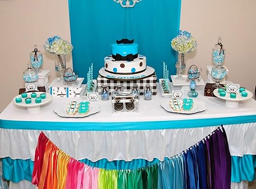 Miniatura 7 de Kingsnow Guirnalda de cinta arcoíris pastel de 40 pulgadas para baby shower, decoración de fiesta de cumpleaños, guardería, pancarta de arco iris,