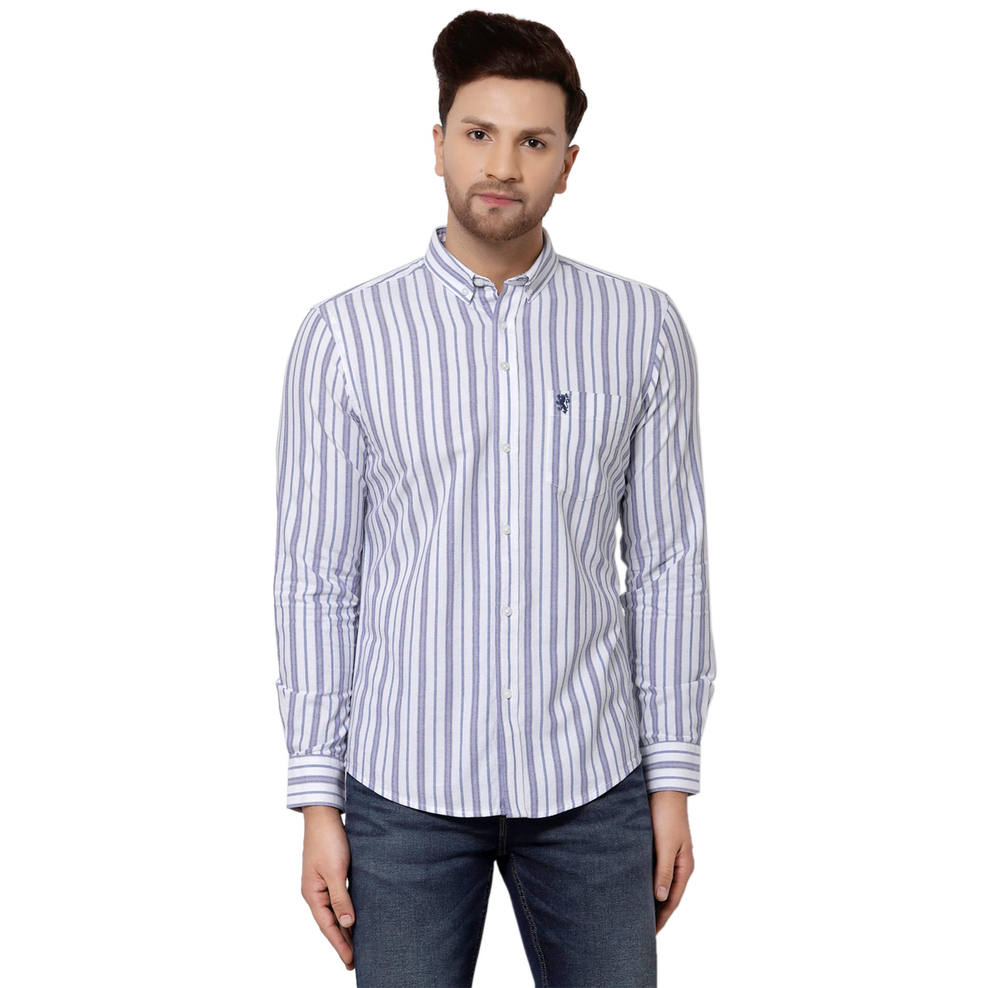 Red TapeMen's White Stripe Shirt