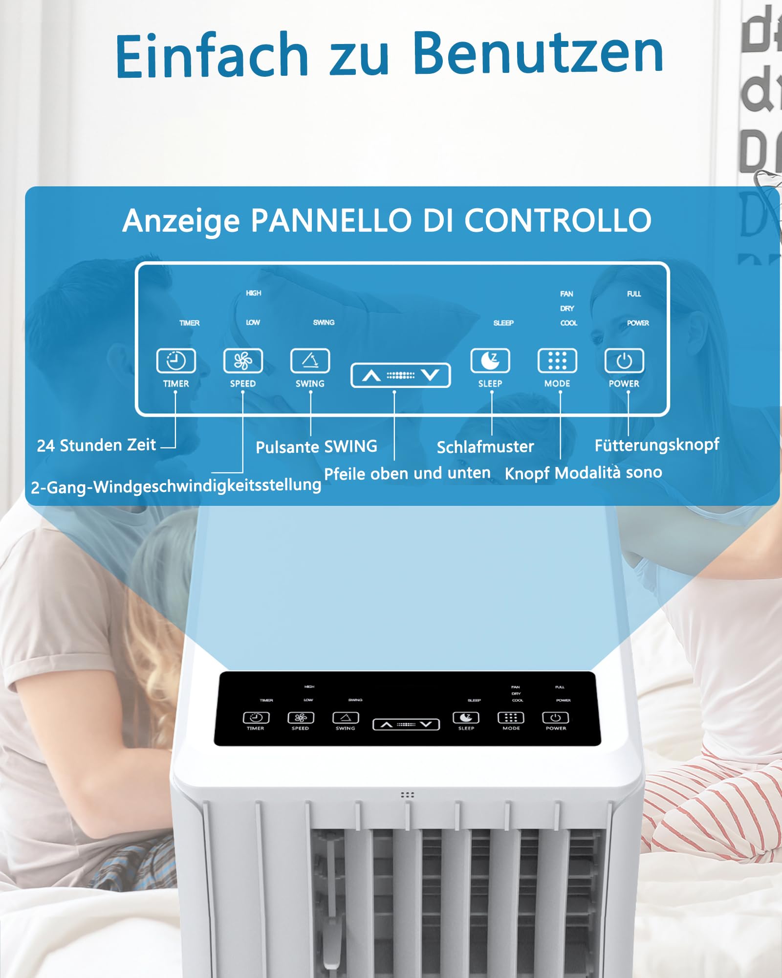 Garvee Climatiseur mobile 7000 BTU, 3 en 1, refroidissement, déshumidification, mode veille, 2,0 kW avec tuyau d'échappement, télécommande, temps de 24 h, pour pièces jusqu'à 18-25 m²