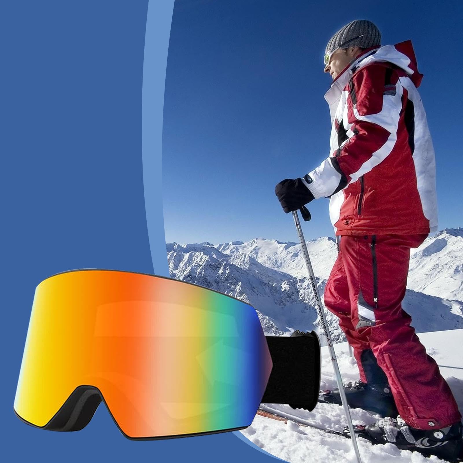 Maschere da sci sulla neve, maschere da snowboard | Occhiali da | sci per bambini,Occhiali da antiappannamento da antivento a doppio strato per bambini, giovani, ragazzi e ragazze, per
