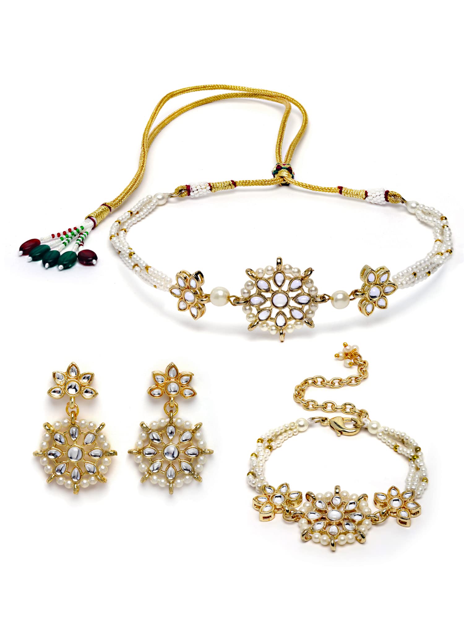 See full amazon price history chart for Karatcart Gold Plated Floral Pearl Beaded Choker Necklace With Earrings And Bracelet - Womens Karatcart Gold Plated Floral Pearl Beaded Choker Necklace With Earrings And Bracelet - Womens (B0B7DSL759) Amazon Price History, Amazon Price Tracker