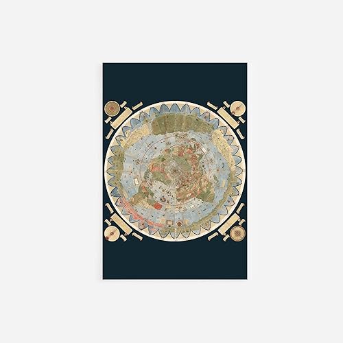 Papel texturizado - Mapa del mundo - Urbano Monte (1587) - Impresión artística, póster, pintura, foto, decoración de pared - Mapa antiguo, mapa