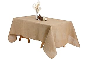 Natural Burlap Jute Tablecloth for Rustic Charm and Holiday Gatherings (63" x 108")