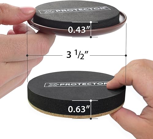 Miniatura 8 de Deslizadores de muebles para alfombra X-PROTECTOR - 16 almohadillas móviles de 2 12 pulgadas - Deslizadores para muebles. Mueve tus muebles