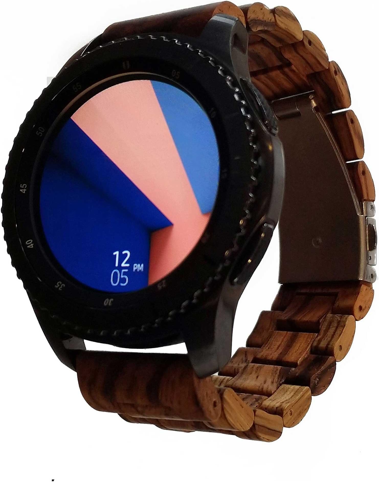 22mm Hardwood Watch Band for Pebble, Android Wear and Regular Wristwatches (Zebrawood)