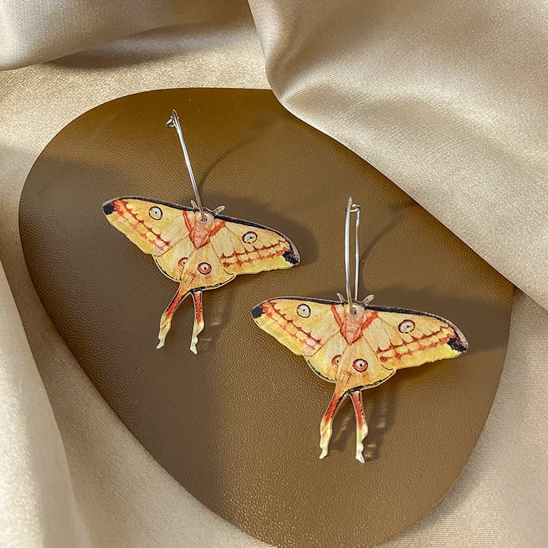 Moth Butterfly Earrings.Punk Insect Drop Earrings Color Acrylic Moth Wing Earrings Statement Black Earrings Party Jewelry for Women