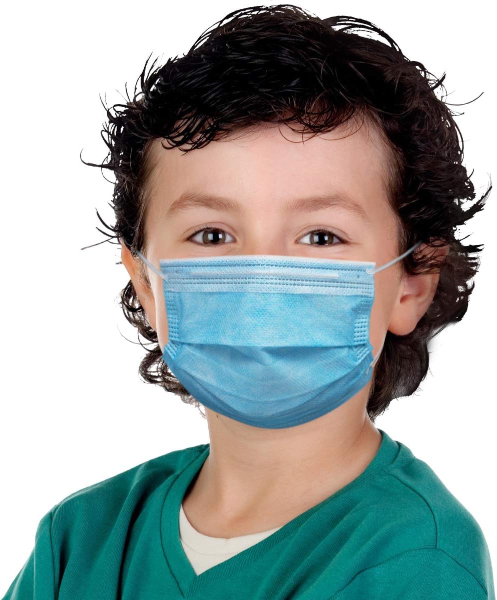 Suреr Dеаl Prоduсt 50 PCS Kids Disposable Face Meask with Earloops for Children, Boys and Girls (50PCS, Blue)