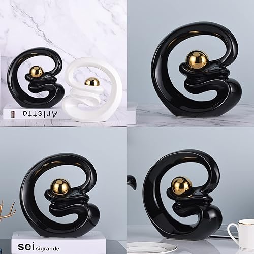 Miniatura 4 de DOVDOV Estatua abstracta de cerámica escultura de cerámica de arte moderno decoración naranja decoración moderna del hogar para mesa de comedor