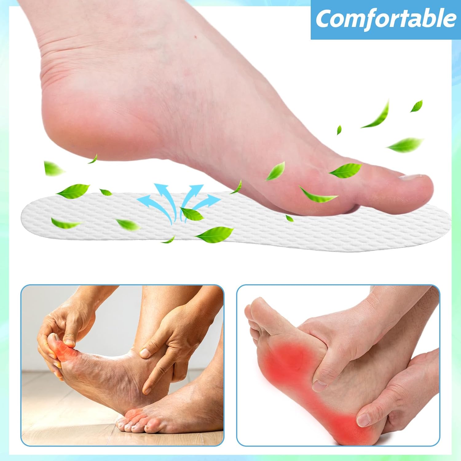 SHENLIU 100 Pairs Disposable Shoe Liners Breathable Thin Insoles Disposable Shoe Insert Replaceable Sweat Absorbing Outdoor Barefoot Wood Pulp Shoes Liner for Women Men Hiking Boot Sneaker Running - Image 5